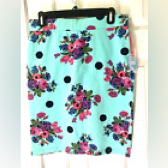 Polka dot teal skirt - Picture 1 of 3